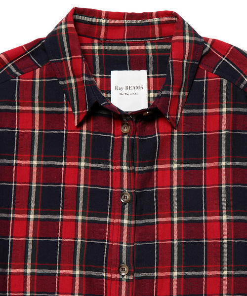 Ray BEAMS（レイビームス）の「Ray BEAMS / チェック クロップドシャツ（シャツ/ブラウス・レディース・ダークブラウン/ネイビー・ONE SIZE）」の12枚目の写真