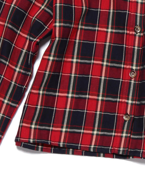 Ray BEAMS（レイビームス）の「Ray BEAMS / チェック クロップドシャツ（シャツ/ブラウス・レディース・ダークブラウン/ネイビー・ONE SIZE）」の14枚目の写真