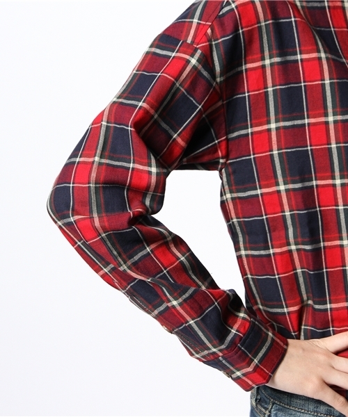Ray BEAMS（レイビームス）の「Ray BEAMS / チェック クロップドシャツ（シャツ/ブラウス・レディース・ダークブラウン/ネイビー・ONE SIZE）」の8枚目の写真
