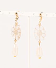 【tschuss(チュース)】レトロ flower&pearl イヤリング