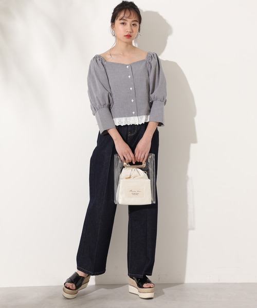 one after another NICE CLAUP（ワンアフターアナザーナイスクラップ）の「パフスリーブ裾レースブラウス（シャツ/ブラウス・レディース・ベージュ/オフホワイト/ブラック系その他/ベージュ系その他・FREE）」の11枚目の写真