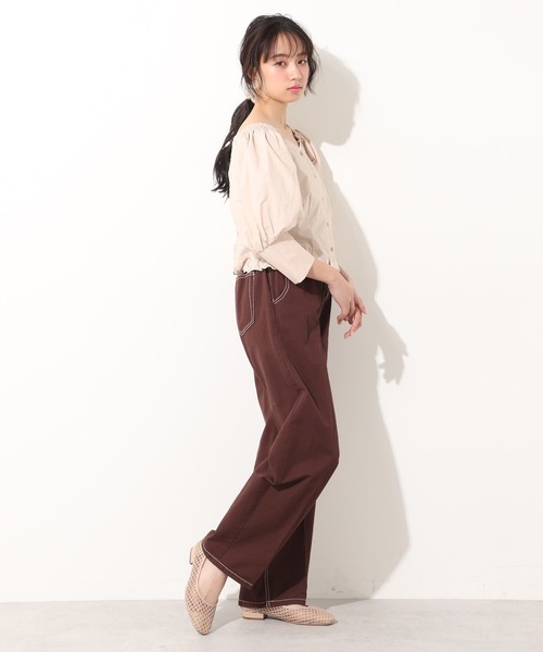 one after another NICE CLAUP（ワンアフターアナザーナイスクラップ）の「パフスリーブ裾レースブラウス（シャツ/ブラウス・レディース・ベージュ/オフホワイト/ブラック系その他/ベージュ系その他・FREE）」の15枚目の写真