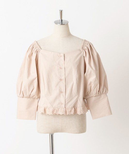 one after another NICE CLAUP（ワンアフターアナザーナイスクラップ）の「パフスリーブ裾レースブラウス（シャツ/ブラウス・レディース・ベージュ/オフホワイト/ブラック系その他/ベージュ系その他・FREE）」の18枚目の写真