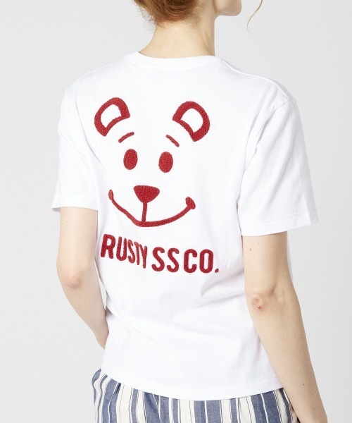 RUSTY(ラスティ)の「【RUSTY / ラスティ】レディースロゴ半袖Tシャツ / バックプリント(Tシャツ/カットソー・レディース・ネイビー/ホワイト×レッド/ホワイト系その他/ブラック/その他7・MEDIUM/LARGE)」の2枚目の写真