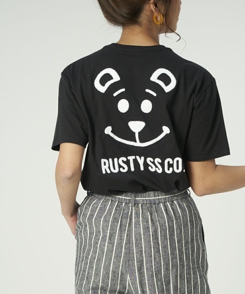 RUSTY(ラスティ)の「【RUSTY / ラスティ】レディースロゴ半袖Tシャツ / バックプリント(Tシャツ/カットソー・レディース・ネイビー/ホワイト×レッド/ホワイト系その他/ブラック/その他7・MEDIUM/LARGE)」の3枚目の写真