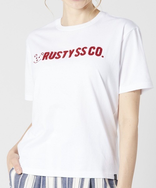 RUSTY(ラスティ)の「【RUSTY / ラスティ】レディースロゴ半袖Tシャツ / バックプリント(Tシャツ/カットソー・レディース・ネイビー/ホワイト×レッド/ホワイト系その他/ブラック/その他7・MEDIUM/LARGE)」の6枚目の写真