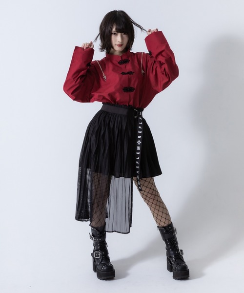 メッシュレイヤースカート レッド REFLEM（レフレム）の「『REFLEM/レフレム』メッシュレイヤー