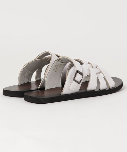 AAA+（サンエープラス）の「AAA / PUレザーサンダル(2368)　ワンマイルサンダル　スライドサンダル（サンダル・メンズ・ホワイト/ブラック・M/L/LL）」の3枚目の写真