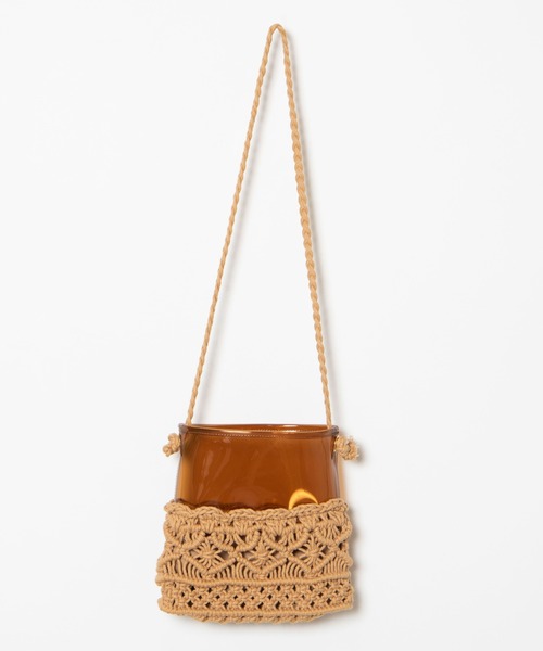 WEGO(ウィゴー)の「WEGO/マクラメクリアショルダーバッグ(ショルダーバッグ・レディース・ブラウン/ホワイト系その他・FREE)」の5枚目の写真