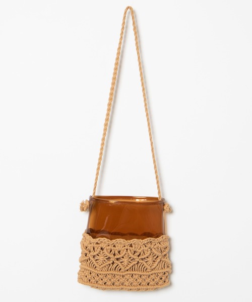 WEGO(ウィゴー)の「WEGO/マクラメクリアショルダーバッグ(ショルダーバッグ・レディース・ブラウン/ホワイト系その他・FREE)」の8枚目の写真