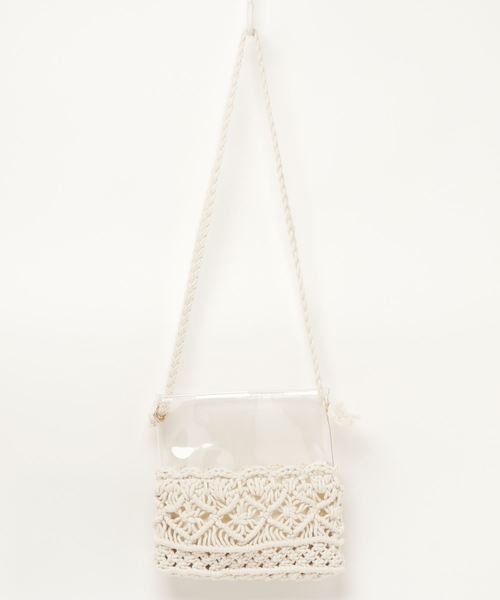WEGO(ウィゴー)の「WEGO/マクラメクリアショルダーバッグ(ショルダーバッグ・レディース・ブラウン/ホワイト系その他・FREE)」の10枚目の写真