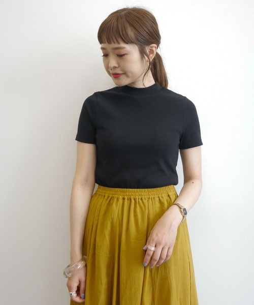 earth music&ecology（アースミュージックアンドエコロジー）の「テレコハイネックプルオーバー ＊（Tシャツ/カットソー・レディース・その他7/ブラック/アイボリー/ライトグリーン/サックスブルー/ブルー系その他2/ブラウン/ピンク・S/M）」の15枚目の写真