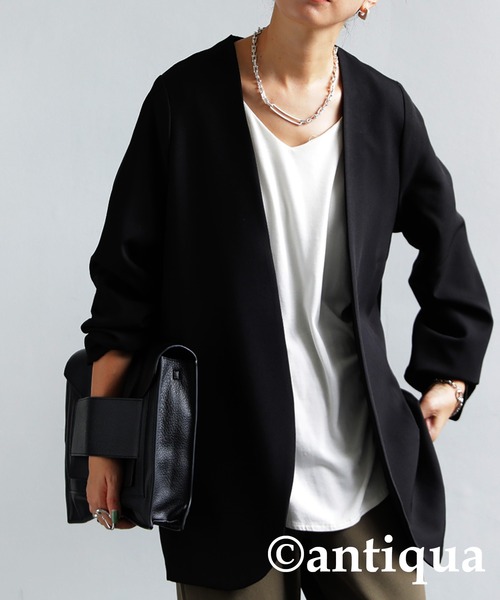 antiqua（アンティカ）の「ノーカラージャケット（ノーカラー