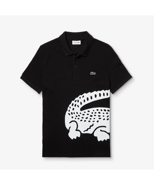 LACOSTE(ラコステ)の「レギュラーフィット オーバーサイズワニプリントポロシャツ(半袖)(ポロシャツ・メンズ・ブラック/グリーン/ホワイト/スカイブルー/ネイビー・2/3/4/5)」の2枚目の写真