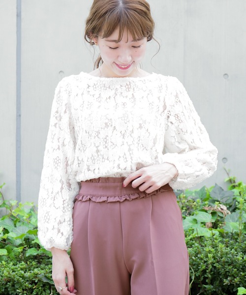 flower（フラワー）の「ゴージャスフリルトップ（シャツ/ブラウス・レディース・ベージュ/アイボリー・FREE）」の17枚目の写真