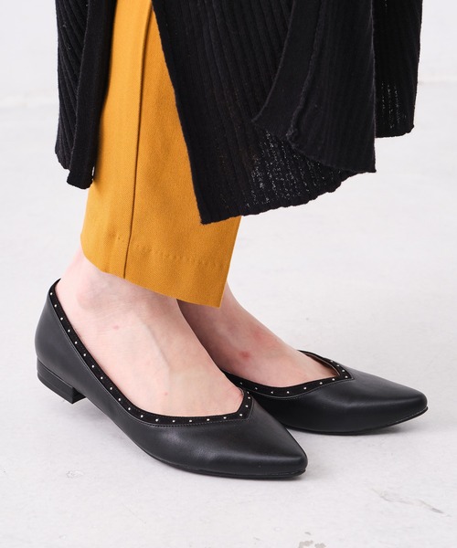 Oriental Traffic オリエンタルトラフィック の Vカットスタッズパンプス 1317 パンプス Wear