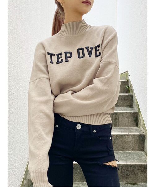 GYDA（ジェイダ）の「STEP OVERハイネックニット TOPS（ニット/セーター・レディース・ブラック/ベージュ/オフホワイト/カーキ・FREE）」の6枚目の写真