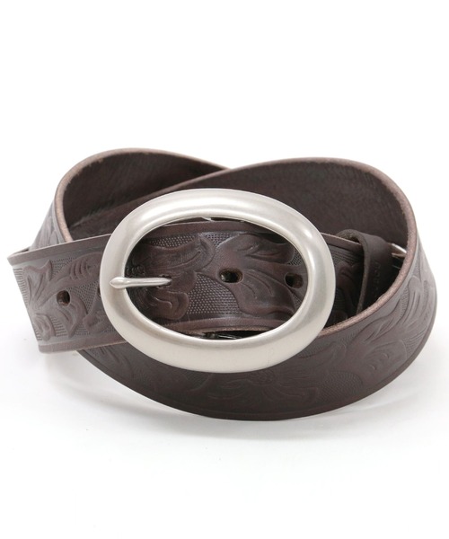 セール 飯田工房 Made In Japan 花柄型押し 本革 レザーベルト 38mm ベルト Marukawa マルカワ のファッション通販 Zozotown