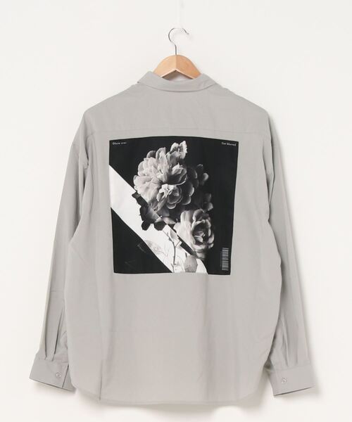 WEGO（ウィゴー）の「WEGO/ローズグラフィックビッグシルエットシャツ（シャツ/ブラウス・メンズ・ブラック/グレー系その他・MEDIUM/LARGE）」の3枚目の写真