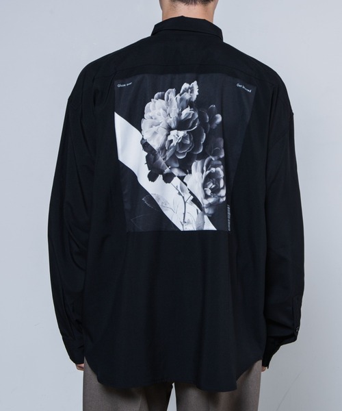 WEGO（ウィゴー）の「WEGO/ローズグラフィックビッグシルエットシャツ（シャツ/ブラウス・メンズ・ブラック/グレー系その他・MEDIUM/LARGE）」の13枚目の写真