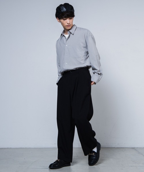 WEGO（ウィゴー）の「WEGO/ローズグラフィックビッグシルエットシャツ（シャツ/ブラウス・メンズ・ブラック/グレー系その他・MEDIUM/LARGE）」の8枚目の写真