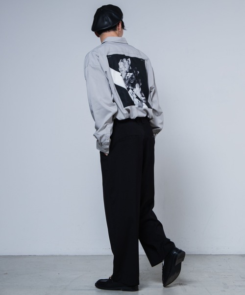 WEGO（ウィゴー）の「WEGO/ローズグラフィックビッグシルエットシャツ（シャツ/ブラウス・メンズ・ブラック/グレー系その他・MEDIUM/LARGE）」の10枚目の写真