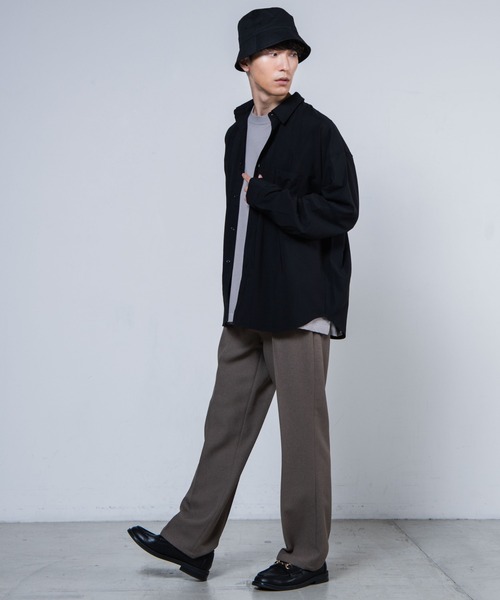 WEGO（ウィゴー）の「WEGO/ローズグラフィックビッグシルエットシャツ（シャツ/ブラウス・メンズ・ブラック/グレー系その他・MEDIUM/LARGE）」の5枚目の写真