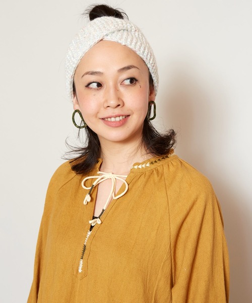 チャイハネ（チャイハネ）の「【チャイハネ】ジプミークロスニットヘアバンド（ヘアバンド・レディース・ホワイト/ブラック/パープル/ターコイズブルー・FREE）」の11枚目の写真