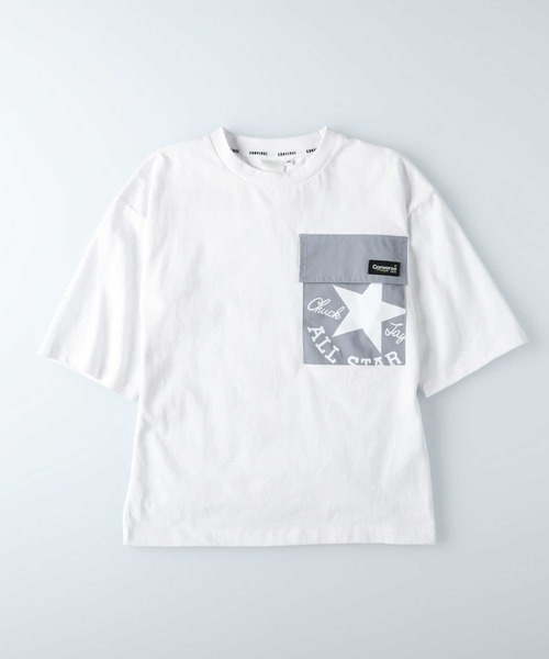 CONVERSE（コンバース）の「【CONVERSE】ビッグポケットTシャツ（Tシャツ/カットソー・キッズ・ホワイト/ブラウン/グリーン/ブラック・105/120/140/130/155）」の2枚目の写真