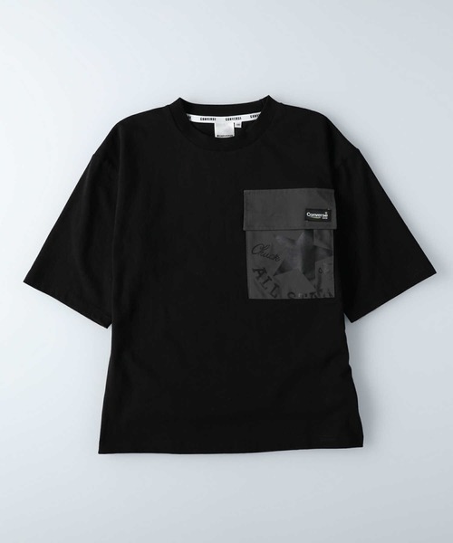 CONVERSE（コンバース）の「【CONVERSE】ビッグポケットTシャツ（Tシャツ/カットソー・キッズ・ホワイト/ブラウン/グリーン/ブラック・105/120/140/130/155）」の3枚目の写真