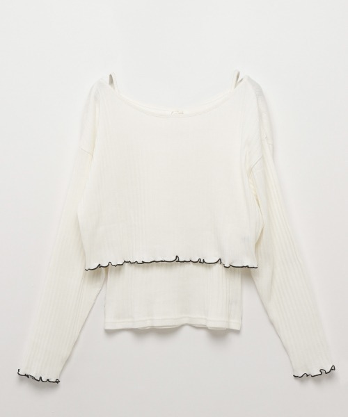 Heather（ヘザー）の「ランダムテレコトップス＆キャミソールＳＥＴ　941495（Tシャツ/カットソー・レディース・ホワイト/ブラック/グリーン系その他・FREE）」の14枚目の写真