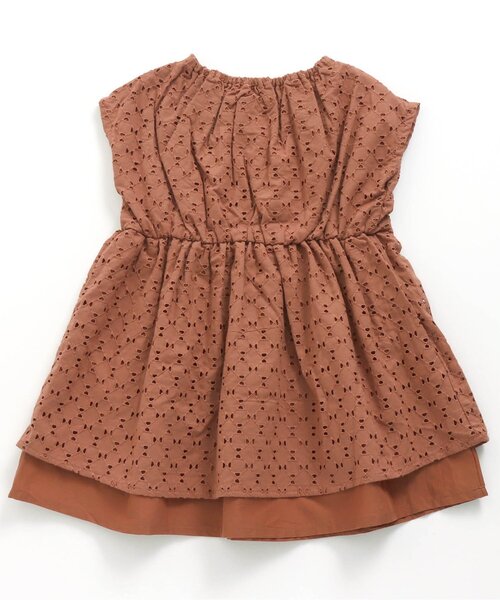 Seraph（セラフ）の「幾何リボンレースワンピース（ワンピース・キッズ・ブラウン/サックスブルー/アイボリー・140/80/95/130/120/90/100/110）」の11枚目の写真