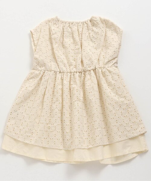 Seraph（セラフ）の「幾何リボンレースワンピース（ワンピース・キッズ・ブラウン/サックスブルー/アイボリー・140/80/95/130/120/90/100/110）」の10枚目の写真