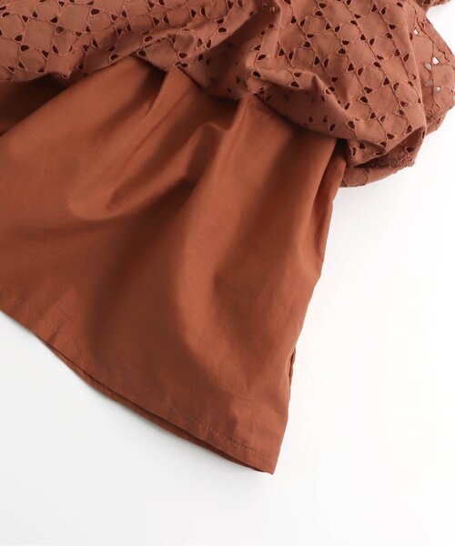 Seraph（セラフ）の「幾何リボンレースワンピース（ワンピース・キッズ・ブラウン/サックスブルー/アイボリー・140/80/95/130/120/90/100/110）」の4枚目の写真