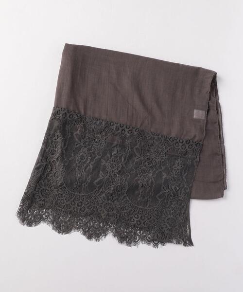 THE STATION STORE（ザ ステーション ストア）の「＜closet story＞レースキリカエ ストール（ストール/ショール・レディース・ブラウン/グレー・FREE）」の5枚目の写真