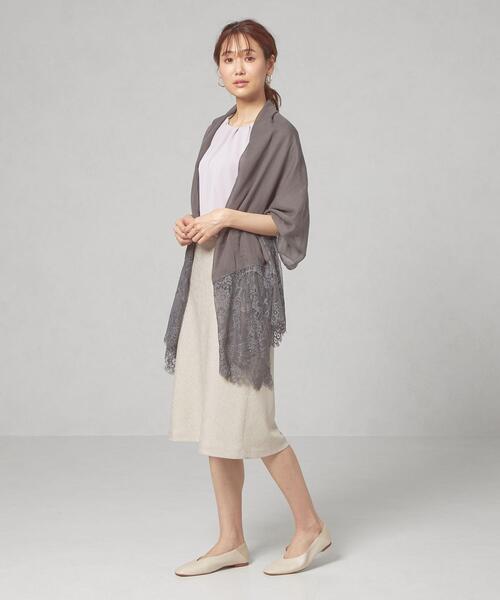 THE STATION STORE（ザ ステーション ストア）の「＜closet story＞レースキリカエ ストール（ストール/ショール・レディース・ブラウン/グレー・FREE）」の7枚目の写真
