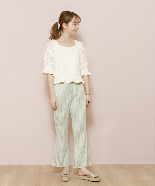 flower（フラワー）の「ギンガムバブルパンツ（その他パンツ・レディース・ベージュ/グリーン/ブラック・FREE）」の6枚目の写真