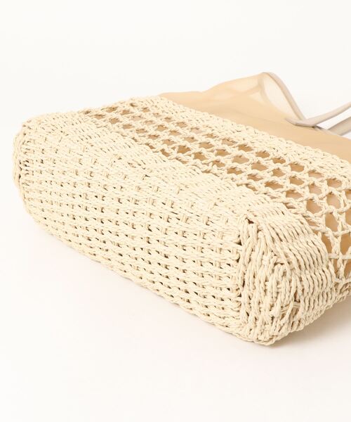 ACCOMMODE(アコモデ)の「シースルーカゴバッグ(かごバッグ・レディース・ラベンダー/ブラウン/ライトベージュ・FREE)」の10枚目の写真