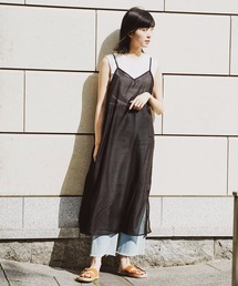 【C-FORT POINT】シアー素材キャミワンピTシャツセット