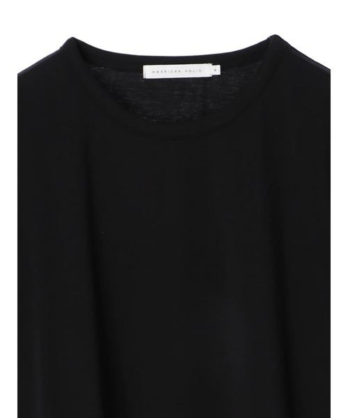 AMERICAN HOLIC（アメリカンホリック）の「異素材切り替え裾フリルカットプルオーバー ＊●（Tシャツ/カットソー・レディース・ブラック/オフホワイト・MEDIUM/LARGE）」の7枚目の写真