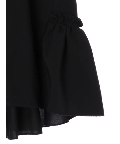 AMERICAN HOLIC（アメリカンホリック）の「異素材切り替え裾フリルカットプルオーバー ＊●（Tシャツ/カットソー・レディース・ブラック/オフホワイト・MEDIUM/LARGE）」の4枚目の写真