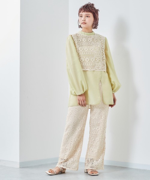 cepo（セポ）の「レースパンツ（その他パンツ・レディース・グレー/オフホワイト・M）」の4枚目の写真