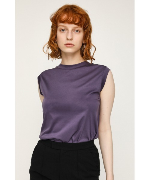 SLY（スライ）の「MERCERIZE BASIC T/T ベーシック Tシャツ（Tシャツ/カットソー・レディース・オフホワイト/パープル/ベージュ/ブラック・FREE）」の4枚目の写真