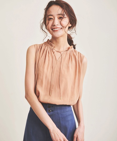 The Virgnia（ザ ヴァージニア）の「シアー楊柳ブラウス（シャツ/ブラウス・レディース・オフホワイト/ブラウン/ライトグリーン・FREE）」の2枚目の写真