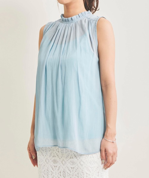 The Virgnia（ザ ヴァージニア）の「シアー楊柳ブラウス（シャツ/ブラウス・レディース・オフホワイト/ブラウン/ライトグリーン・FREE）」の6枚目の写真