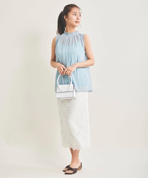 The Virgnia（ザ ヴァージニア）の「シアー楊柳ブラウス（シャツ/ブラウス・レディース・オフホワイト/ブラウン/ライトグリーン・FREE）」の11枚目の写真