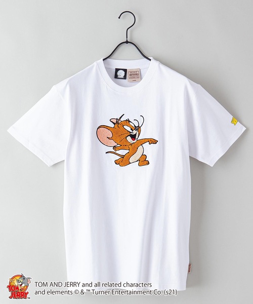 OUTDOOR PRODUCTS（アウトドアプロダクツ）の「【TOM AND JERRY/トムとジェリー】 別注プリントTシャツ（Tシャツ/カットソー・メンズ・ホワイト/ピンク/ベージュ/ホワイト系その他/ブラック/ブルー/ピンク系その他/その他2/その他1/ベージュ系その他・X-LARGE/LARGE/MEDIUM/SMALL）」の2枚目の写真