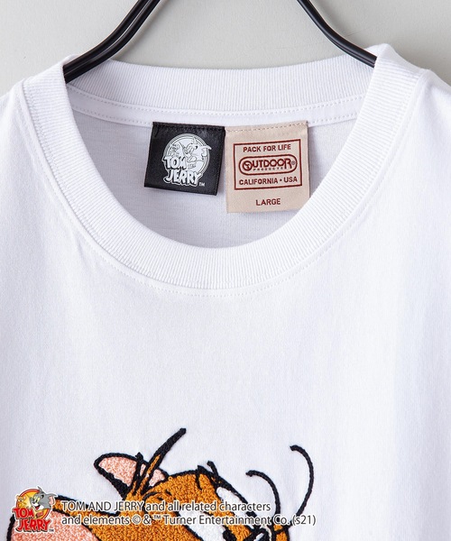 OUTDOOR PRODUCTS（アウトドアプロダクツ）の「【TOM AND JERRY/トムとジェリー】 別注プリントTシャツ（Tシャツ/カットソー・メンズ・ホワイト/ピンク/ベージュ/ホワイト系その他/ブラック/ブルー/ピンク系その他/その他2/その他1/ベージュ系その他・X-LARGE/LARGE/MEDIUM/SMALL）」の16枚目の写真
