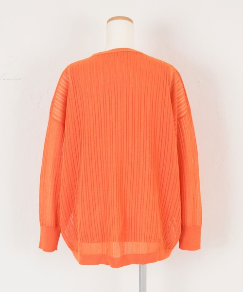 titivate（ティティベイト）の「ｼｱｰﾘﾌﾞﾆｯﾄﾄｯﾌﾟｽ/ｶｰﾃﾞｨｶﾞﾝ（アンサンブル・レディース・グレイッシュベージュ/オレンジ/ライトベージュ・M/S）」の21枚目の写真