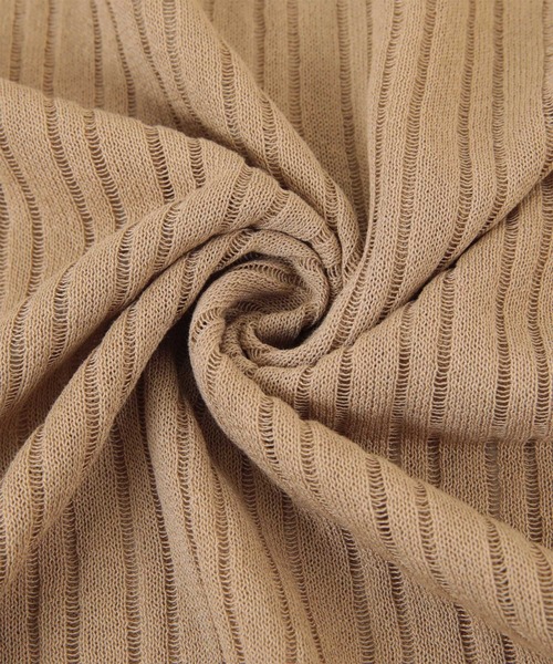 titivate（ティティベイト）の「ｼｱｰﾘﾌﾞﾆｯﾄﾄｯﾌﾟｽ/ｶｰﾃﾞｨｶﾞﾝ（アンサンブル・レディース・グレイッシュベージュ/オレンジ/ライトベージュ・M/S）」の15枚目の写真